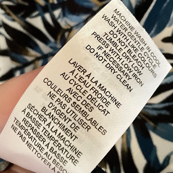 Mario Serrani Cute Tropical Palm leaves White/beige/navy/blue coverup Size L - Picture 10 of 13